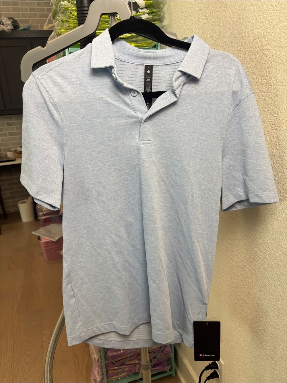 lululemon athletica Light Blue Men's Polo Shirt